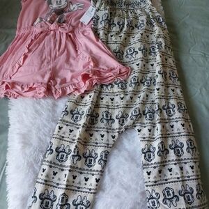 Disney Pink and Cream Pajama Set with Playful Design